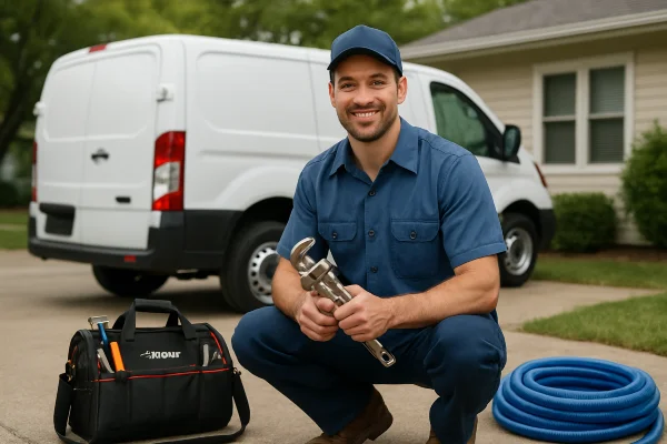 a male plumber smiling and posing for the camera from Emergency Plumber San Marcos in San Marcos, TX - Faucet Replacement Services