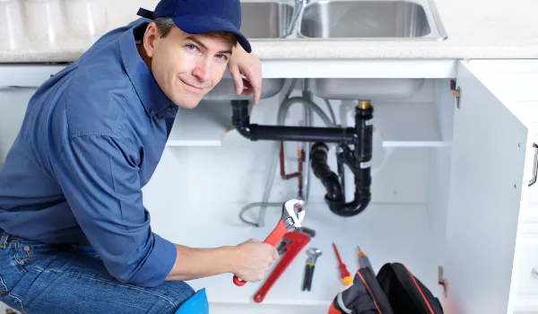 a plumbing technician with a tool belt from Emergency Plumber San Marcos in San Marcos, TX - Residential plumbing services