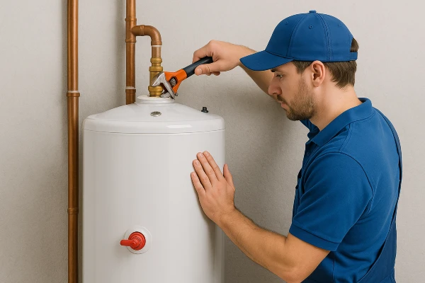 a male plumber installing a garbage disposal from Emergency Plumber San Marcos in San Marcos, TX - Residential plumbing services