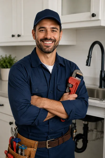a male plumber smiling at the camera from Emergency Plumber San Marcos in San Marcos, TX a male plumber smiling at the camera from Emergency Plumber San Marcos in San Marcos, TX
